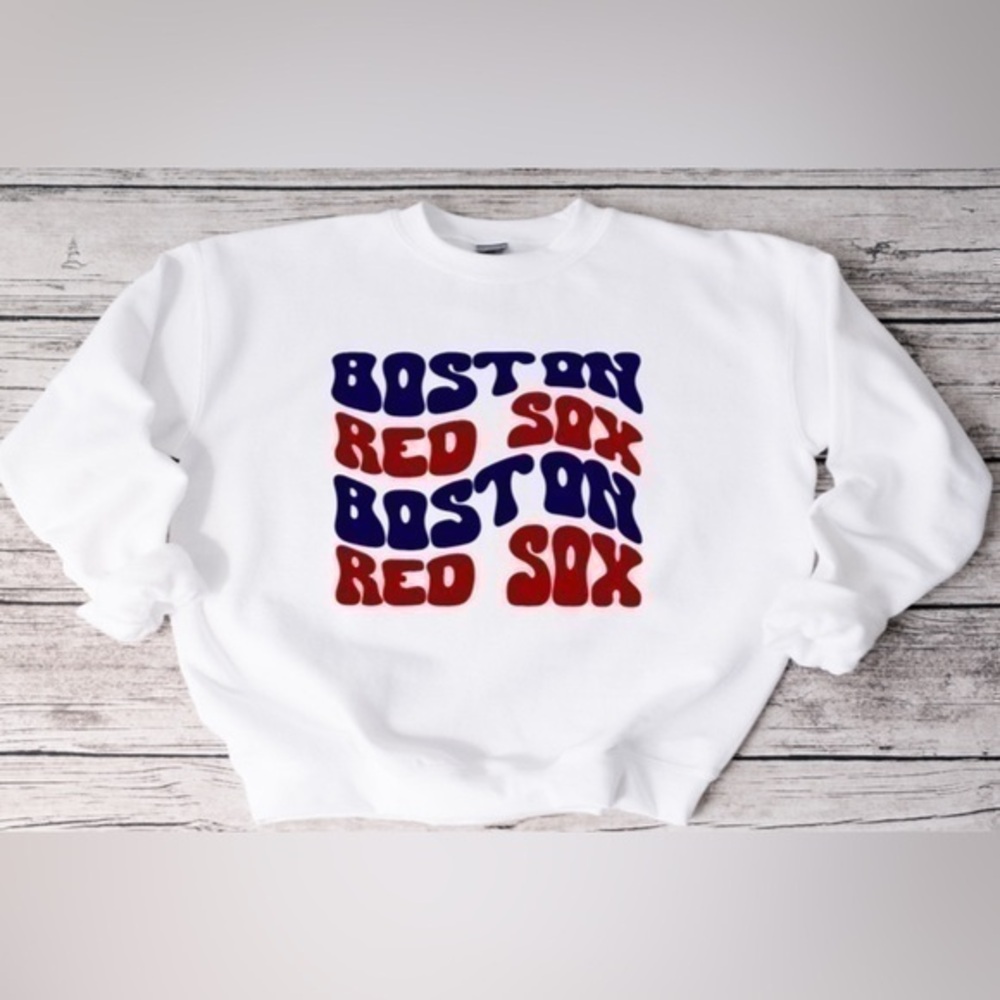 Boston Red Sox Wavy Crewneck